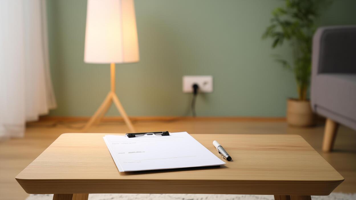 Hand holding electrical certificate on a clipboard
