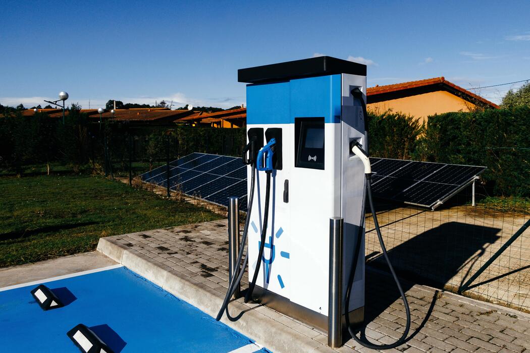 Multiple EV chargers in a fleet car park